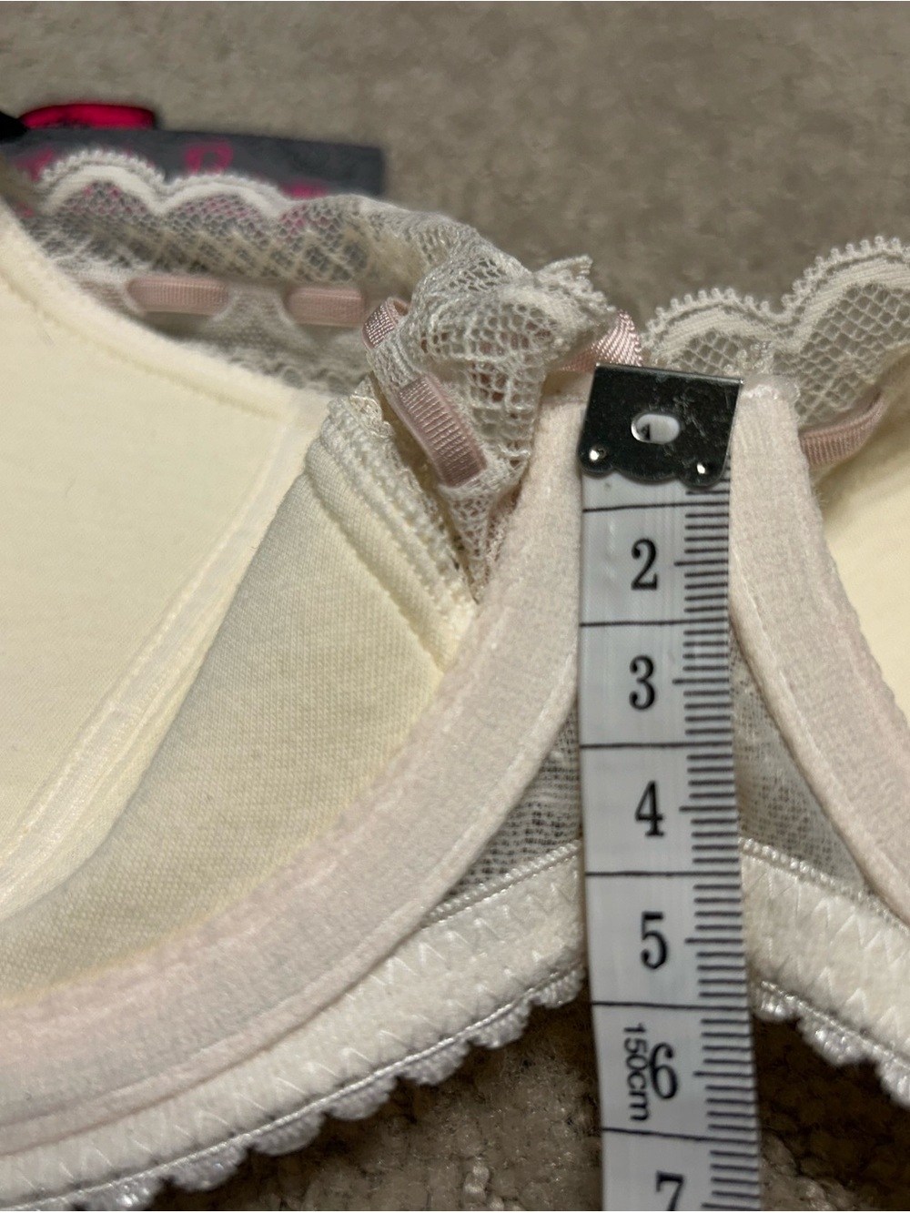 NWT 30DD Tutti Rouge Crème/Nude Liliana Lace Underwire Half Cup Bra w/ Bow - Picture 7 of 12